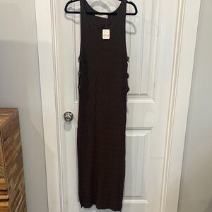 Free People Chocolate Brown Midi Dress